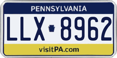 PA license plate LLX8962