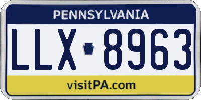 PA license plate LLX8963