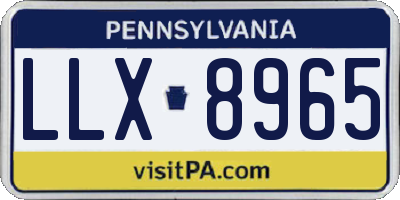 PA license plate LLX8965