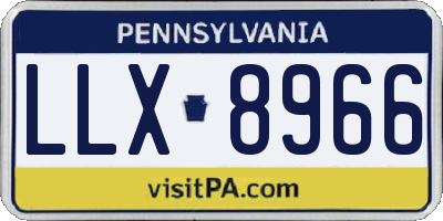 PA license plate LLX8966