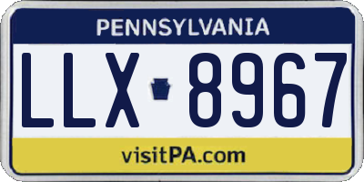 PA license plate LLX8967