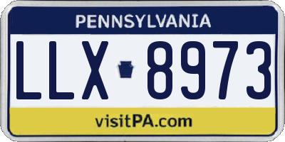 PA license plate LLX8973