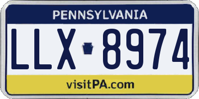 PA license plate LLX8974