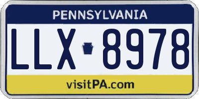 PA license plate LLX8978