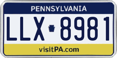 PA license plate LLX8981