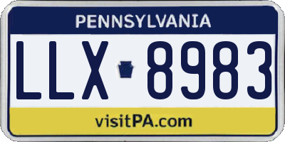 PA license plate LLX8983