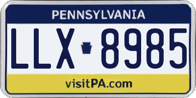 PA license plate LLX8985