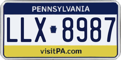 PA license plate LLX8987