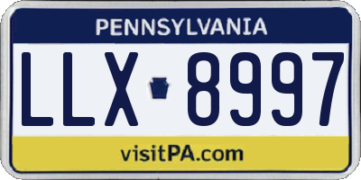 PA license plate LLX8997