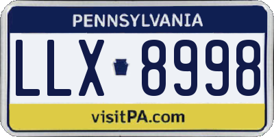 PA license plate LLX8998