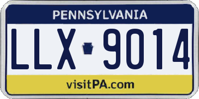 PA license plate LLX9014