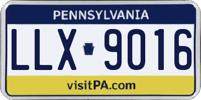 PA license plate LLX9016