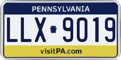 PA license plate LLX9019