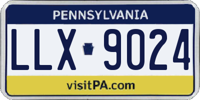 PA license plate LLX9024