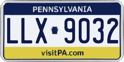 PA license plate LLX9032