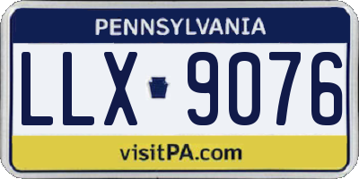 PA license plate LLX9076