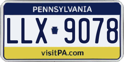 PA license plate LLX9078