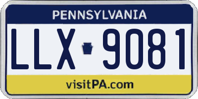 PA license plate LLX9081