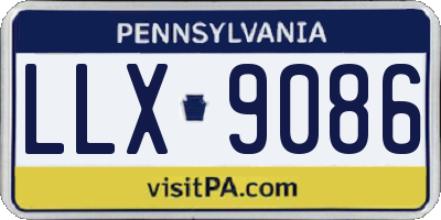 PA license plate LLX9086