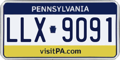 PA license plate LLX9091