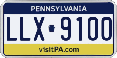 PA license plate LLX9100