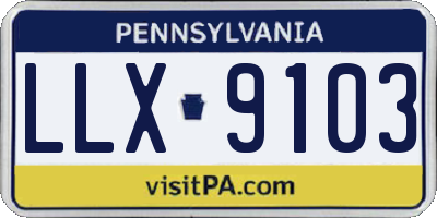PA license plate LLX9103