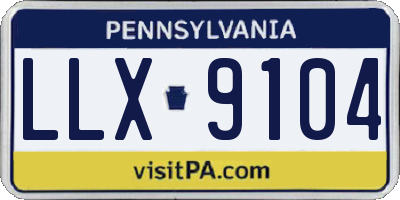 PA license plate LLX9104