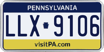PA license plate LLX9106