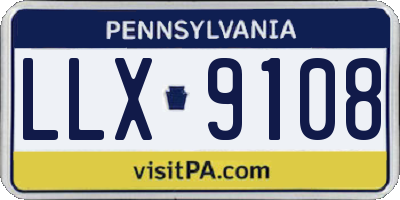 PA license plate LLX9108