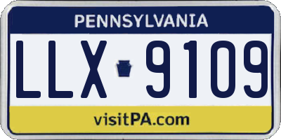 PA license plate LLX9109