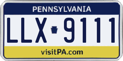 PA license plate LLX9111