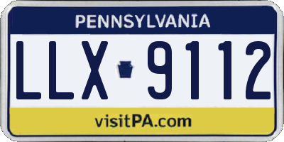 PA license plate LLX9112