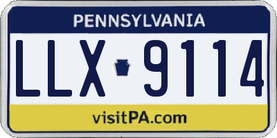 PA license plate LLX9114