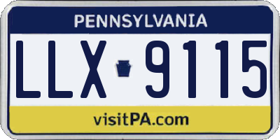 PA license plate LLX9115