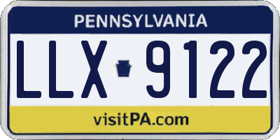 PA license plate LLX9122
