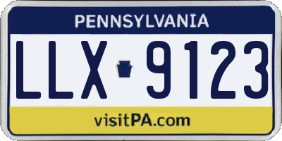 PA license plate LLX9123