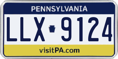 PA license plate LLX9124