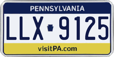 PA license plate LLX9125