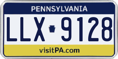 PA license plate LLX9128