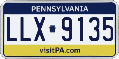 PA license plate LLX9135
