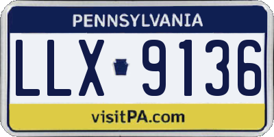 PA license plate LLX9136