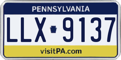 PA license plate LLX9137