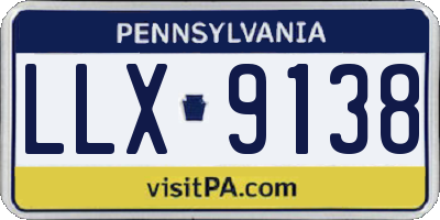 PA license plate LLX9138