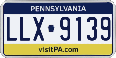 PA license plate LLX9139