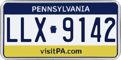 PA license plate LLX9142