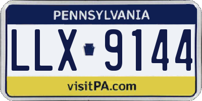 PA license plate LLX9144