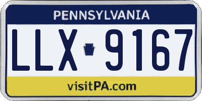 PA license plate LLX9167