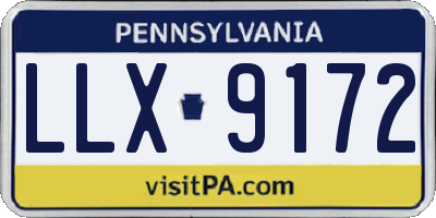 PA license plate LLX9172