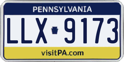PA license plate LLX9173