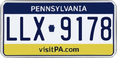 PA license plate LLX9178